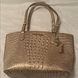 Brahmin Metallic Crocodile-Embossed Tote
